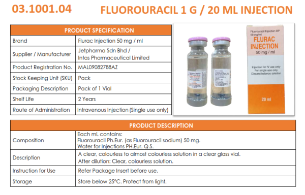 FLUOROURACIL 1 G / 20 ML INJECTION