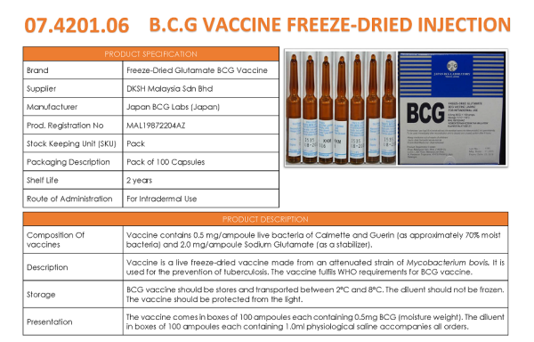 B.C.G VACCINE FREEZE-DRIED INJECTION