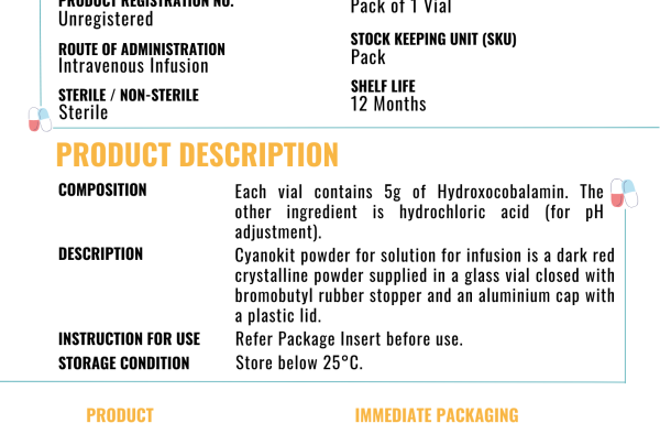 HYDROXOCOBALAMIN 5 G INJECTION