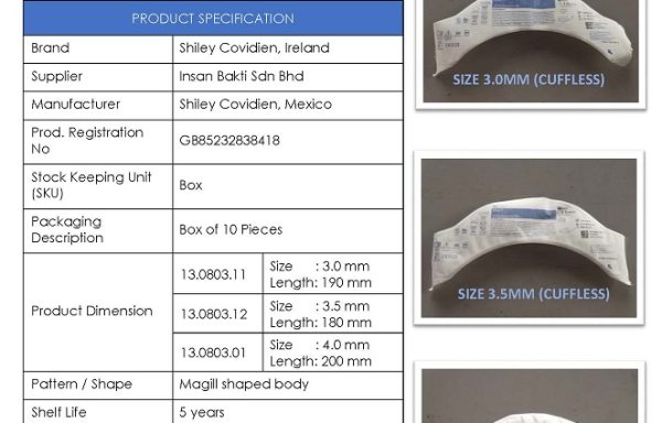 ENDOTRACHEAL TUBE SIZE 3.0 MM (NON-CUFFED)