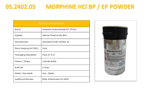 MORPHINE HCl BP / EP POWDER