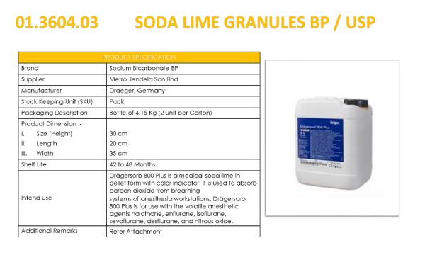 SODA LIME GRANULES BP / USP