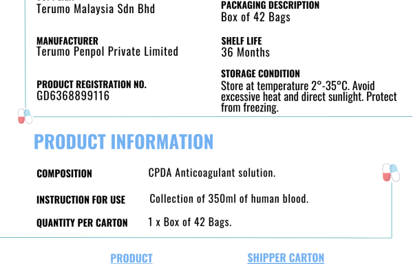 Double Blood Bag CPDA-1 350 ml