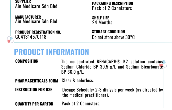 Haemodialysis Concentrate Bicarbonate Component (10L Solution B)